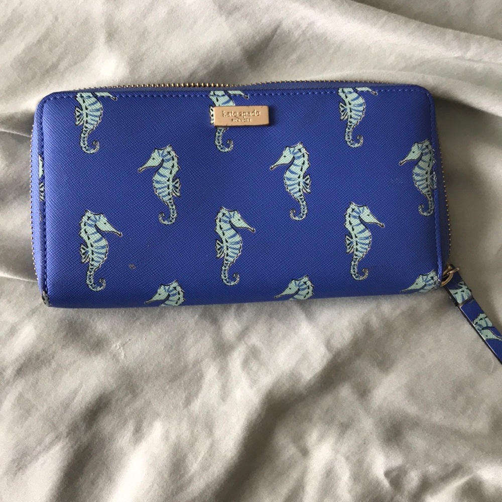 Kate spade blue seahorse wallet